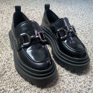 Black chunky Madden Girl Loafers